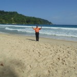 On the beach of Maracas Bay