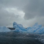 The iceberg is melting with changing colours