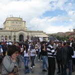 Velvet Revolution Victory day at Republic Square at Yerevan