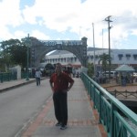 The Parliament view from the Independence Square. The river's name is Constitution River, Barbados